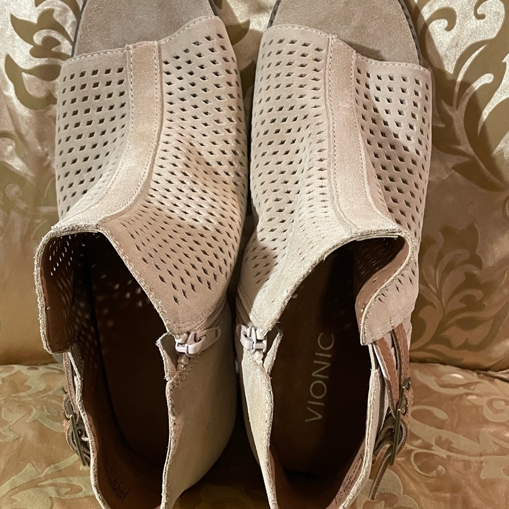 Vionic Beige Perforated Ankle Booties - image 3